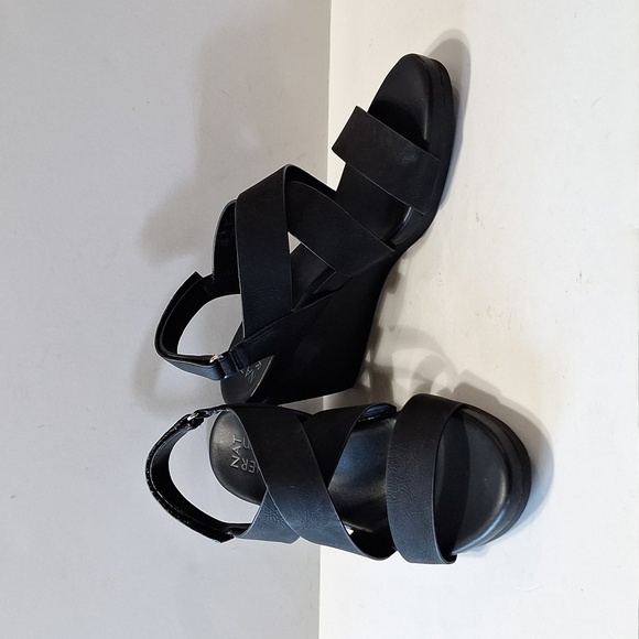 Naturalizer (NEW) Black Palmer Wedge Comfort Strappy Platform Sandal Size 9.5 - Picture 2 of 14